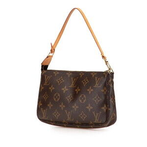 Louis Vuitton Leather Accessoires Pochette Brown Shoulder Bag Monogram